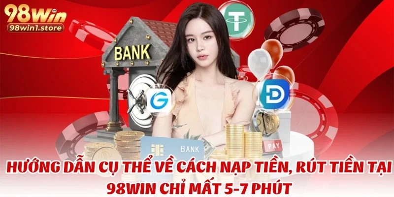 Hướng dẫn cụ thể về cách nạp tiền, rút tiền tại 98WIN chỉ mất 5-7 phút
